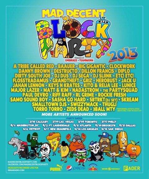 Mad Decent Block Party, Ottawa, A Tribe Called Red, Lineup, 2013, Diplo