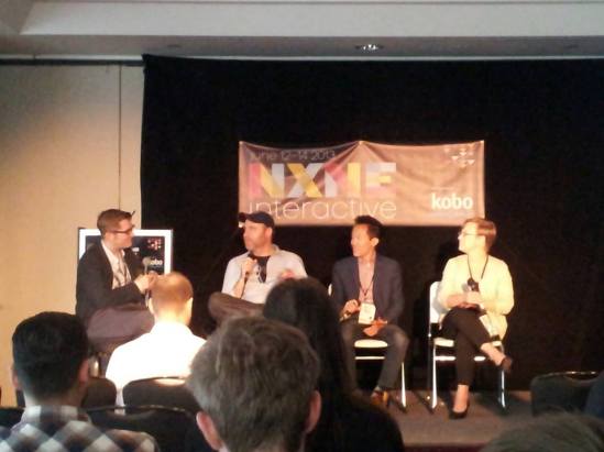 Scott Honsberger (left), Benji Rogers, Derrick Fung, Katherine Roose, music industry, canada, NXNE, interactive, panel