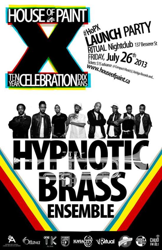 House of Paint, Ottawa, Launch party, Hypnotic Brass Ensemble