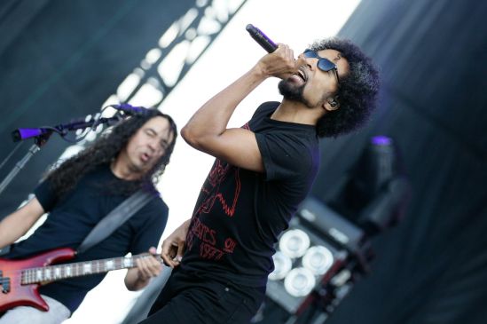 William DuVall (right) and Mike Inez (left) of Alice in Chains performing at the RBC Bluesfest in Ottawa on Sunday, July 14th, 2013 ~ RBC Bluesfest Press Images PHOTO/Mark Horton