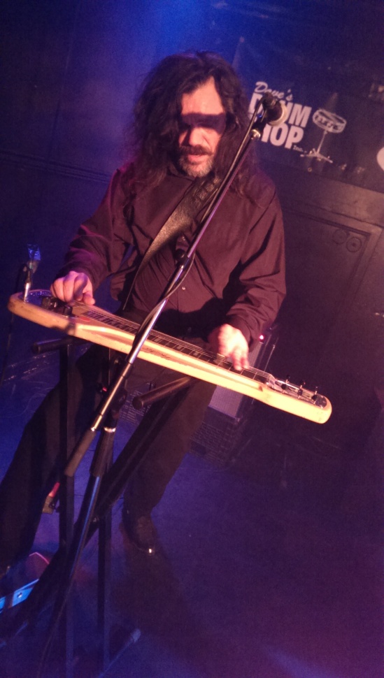 Stewart MacKenzie, Three O'Clock Train, making the steel guitar sing at Zaphod's in Ottawa. Photo: Eric Scharf